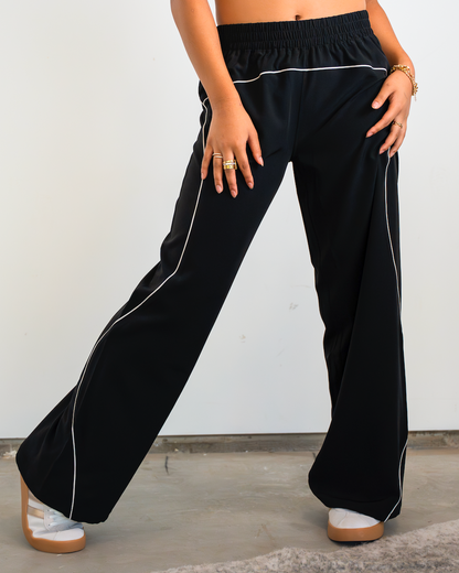 NOW Collective Rooted Wide Leg Dance Pant Black